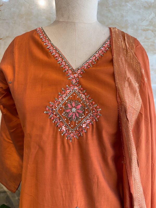 IMG_1740 Mul Chanderi Rust Orange 3-Piece Set