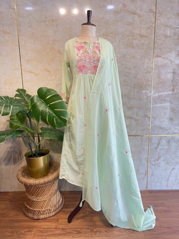 IMG_1762 Elegant Green Mul Cotton 3-Piece Set