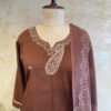 Elegant Brown Embroidery 3-Piece Set
