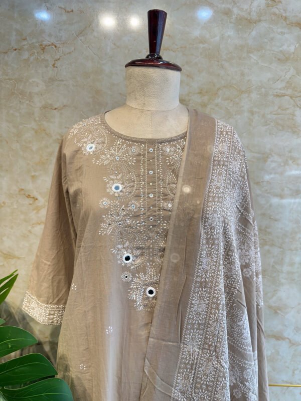 IMG_1771 Elegant Beige Mirror Work 3-Piece Set