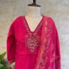 IMG_1792 Elegant Pink Mirror Work Embroidery 3-Piece Set