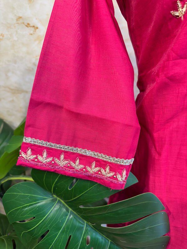 IMG_1795 Elegant Pink Mirror Work Embroidery 3-Piece Set