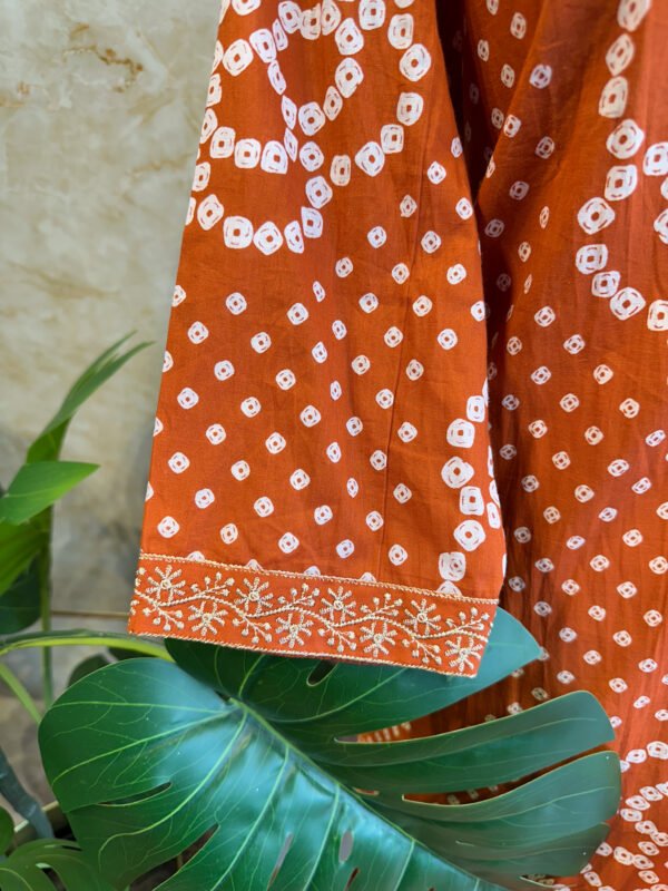 IMG_1826 Elegant Rust Orange Bandhini 3-Piece Set