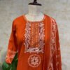 IMG_1845 Cotton Rust Orange Mirror Work 3-Piece Set