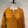 IMG_1848 Mustard Yellow 3-Piece Set with Red Flower Block Print