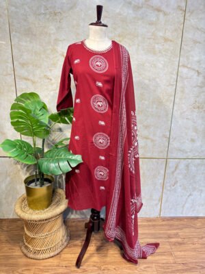 Red 3-Piece Set with Elegant Elephant Design 🐘❤️